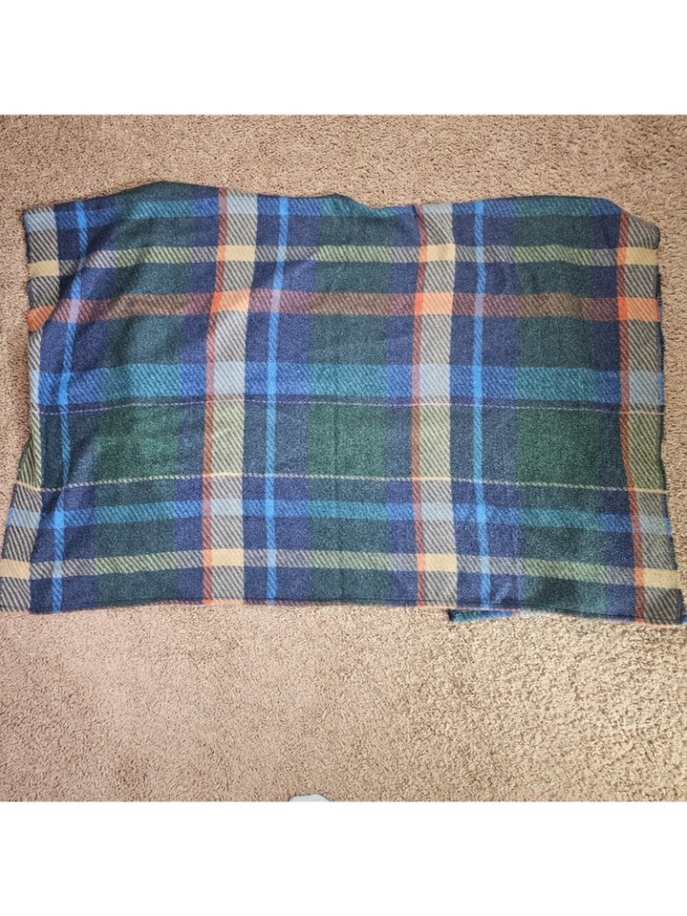 CJ Banks Open Front Shawl Wrap Womens 41x29 Plaid Green Blue Poncho - Picture 3 of 10